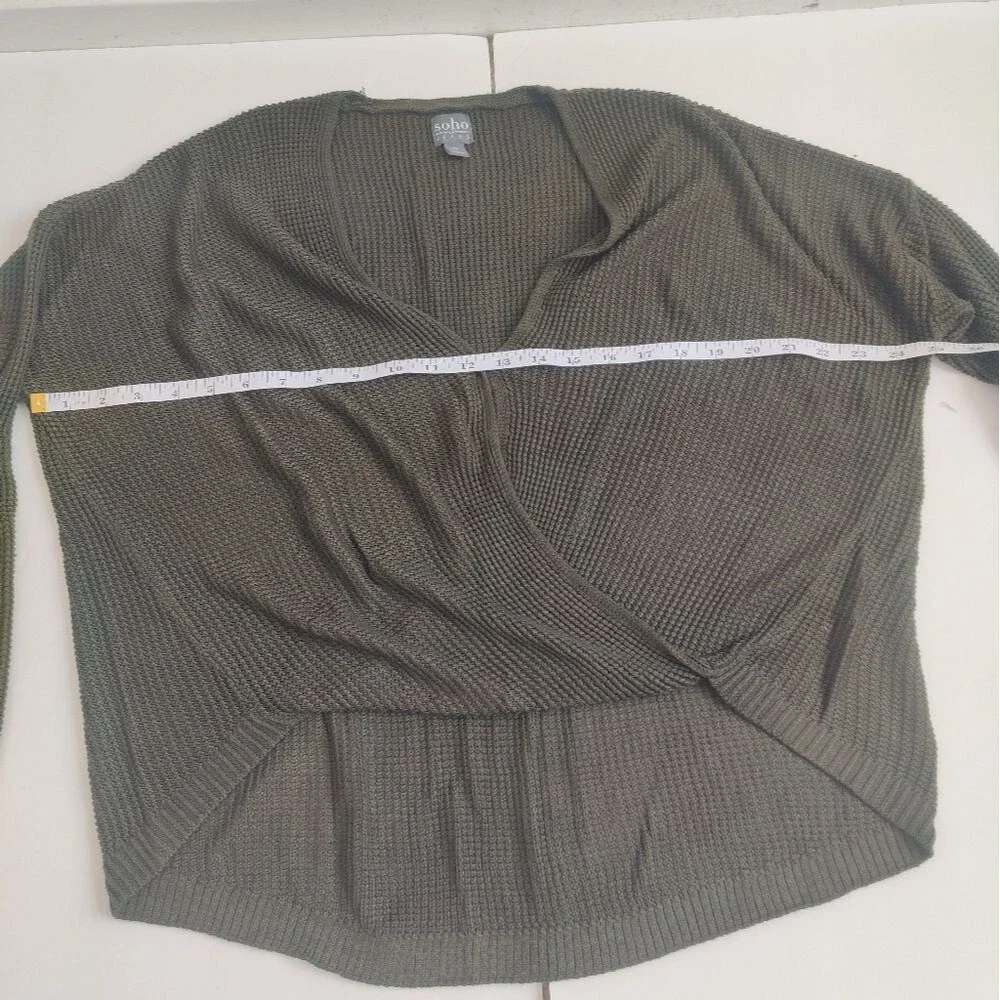 NY&Co. Soho Jeans Olive Green Women's Oversized Cable Knit Cardigan Sweater_XS